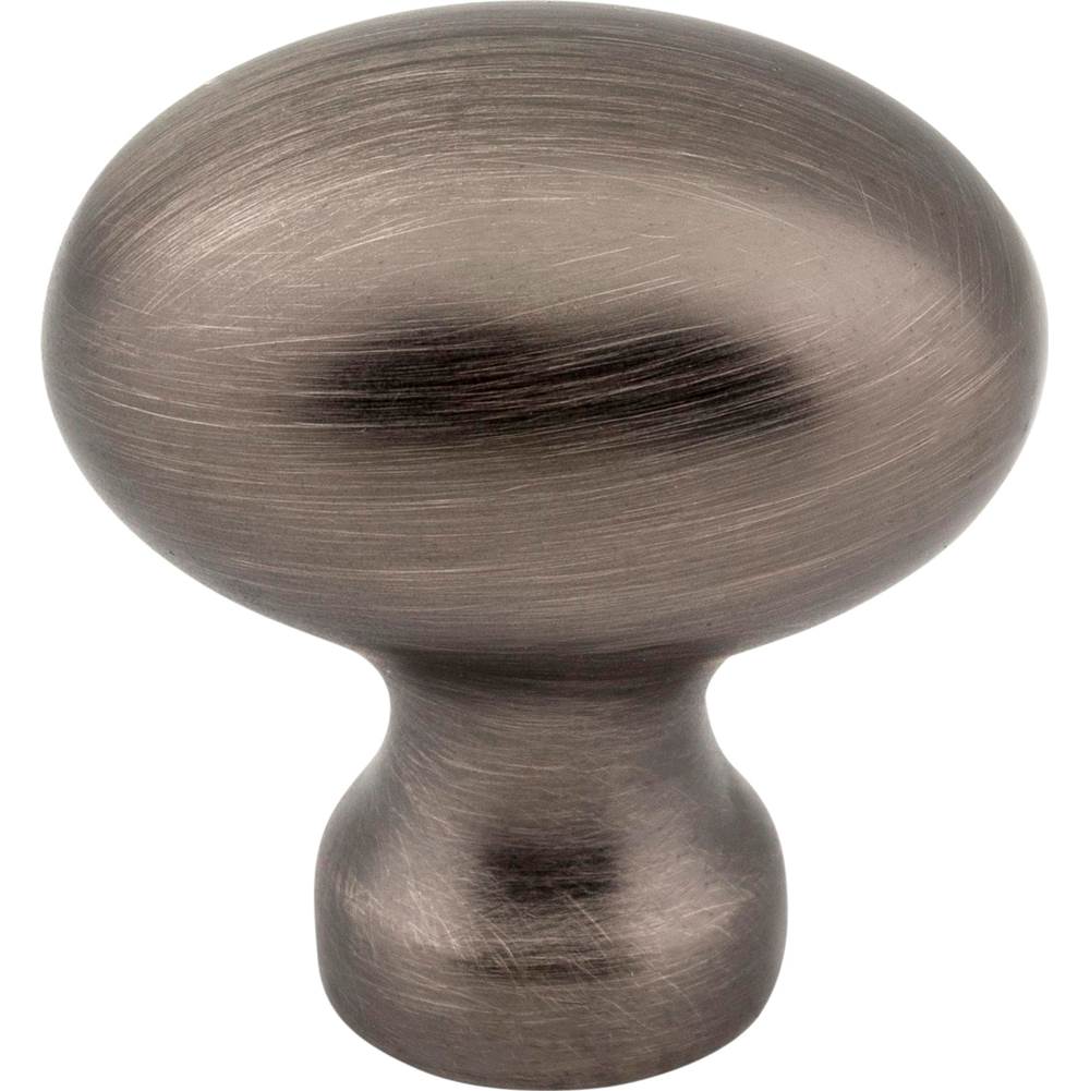 1-3/16'' Overall Length Brushed Pewter Football Bordeaux Cabinet Knob