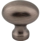 1-3/16'' Overall Length Brushed Pewter Football Bordeaux Cabinet Knob