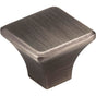 Jeffrey Alexander - 1-1/4'' Overall Length Brushed Pewter Square Marlo Cabinet Knob - Brushed Pewter