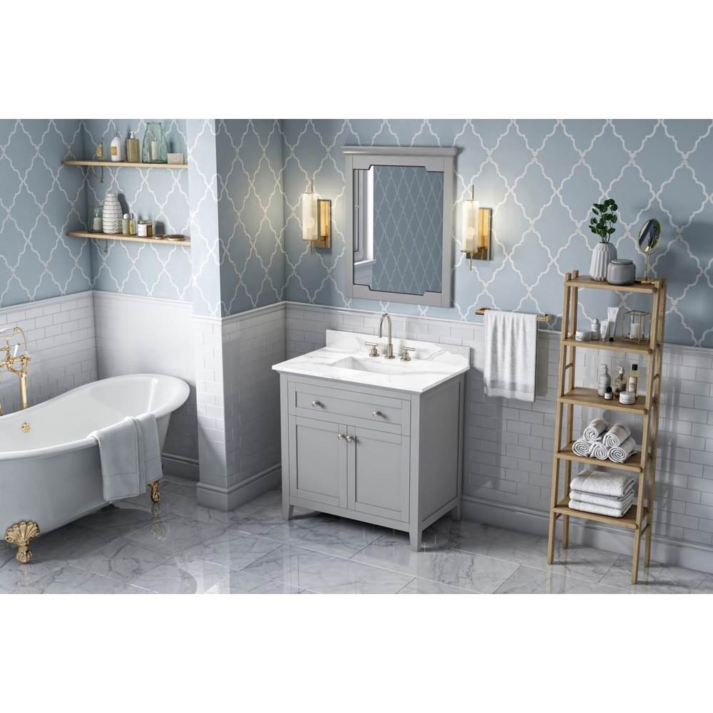 36'' Hale Blue Chatham Vanity, Calacatta Vienna Quartz Vanity Top, undermount rectangle bowl