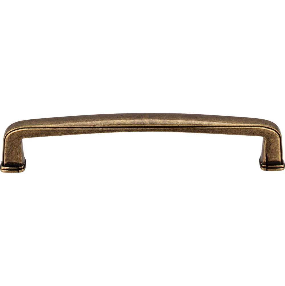 128 mm Center-to-Center Lightly Distressed Antique Brass Square Milan 1 Cabinet Pull