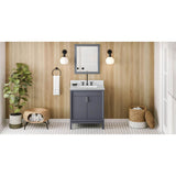 Jeffrey Alexander - 30'' Blue Steel Theodora Vanity - Blue Steel