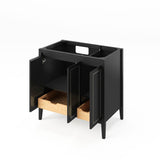 36'' Black Percival Vanity, left offset