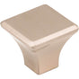 Jeffrey Alexander - 1-1/8'' Overall Length Satin Nickel Square Marlo Cabinet Knob - Satin Nickel