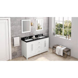 60'' Black Cade Vanity, double bowl, Black Granite Vanity Top, two undermount rectangle bowls