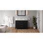 Jeffrey Alexander - 48'' Black Katara Vanity, Calacatta Vienna Quartz Vanity Top, Undermount Rectangle Bowl - Black