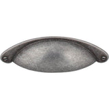 3'' Center-to-Center Distressed Antique Silver Lyon Cabinet Cup Pull