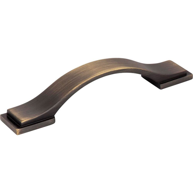 Jeffrey Alexander - 96 mm Center-to-Center Antique Brushed Satin Brass Strap Mirada Cabinet Pull - Antique Brushed Satin Brass