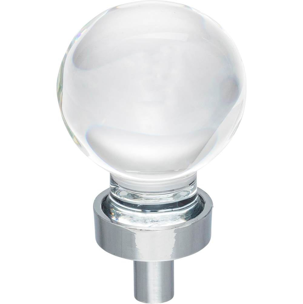 Jeffrey Alexander - 1-1/16'' Diameter Polished Chrome Sphere Glass Harlow Cabinet Knob - Polished Chrome