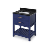 Jeffrey Alexander - 30'' Hale Blue Wavecrest Vanity, Black Granite Vanity Top, undermount rectangle bowl - Hale Blue