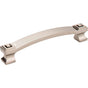 Jeffrey Alexander - 128 mm Center-to-Center Satin Nickel Square Delmar Cabinet Pull - Satin Nickel