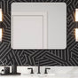 Jeffrey Alexander - 22'' W x 1'' D x 30'' H Satin Nickel Rounded Rectangle Metal Frame Mirror - Satin Nickel