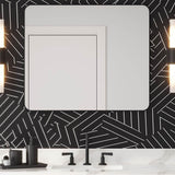 Jeffrey Alexander - 24'' W x 1'' D x 30'' H Satin Nickel Rounded Rectangle Metal Frame Mirror - Satin Nickel