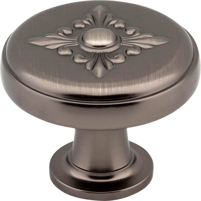 Jeffrey Alexander - 1-3/8'' Diameter Brushed Pewter Baroque Lafayette Cabinet Knob - Brushed Pewter