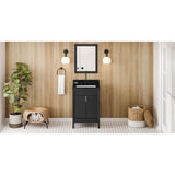 Jeffrey Alexander - 24'' Black Theodora Vanity, Black Granite Vanity Top, Undermount Rectangle Bowl - Black