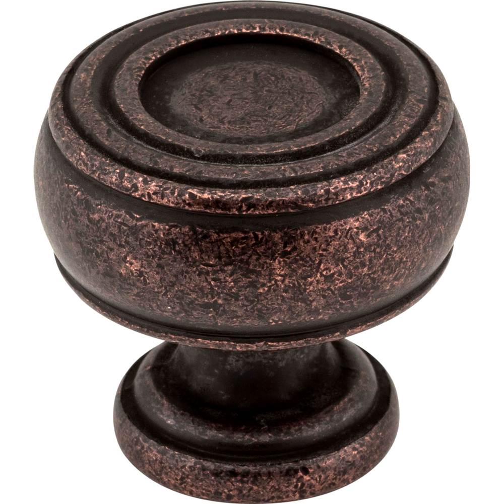 Jeffrey Alexander - 1-3/16'' Diameter Distressed Oil Rubbed Bronze Barrel Bremen 2 Cabinet Knob - Distressed Oil Rubbed Bronze