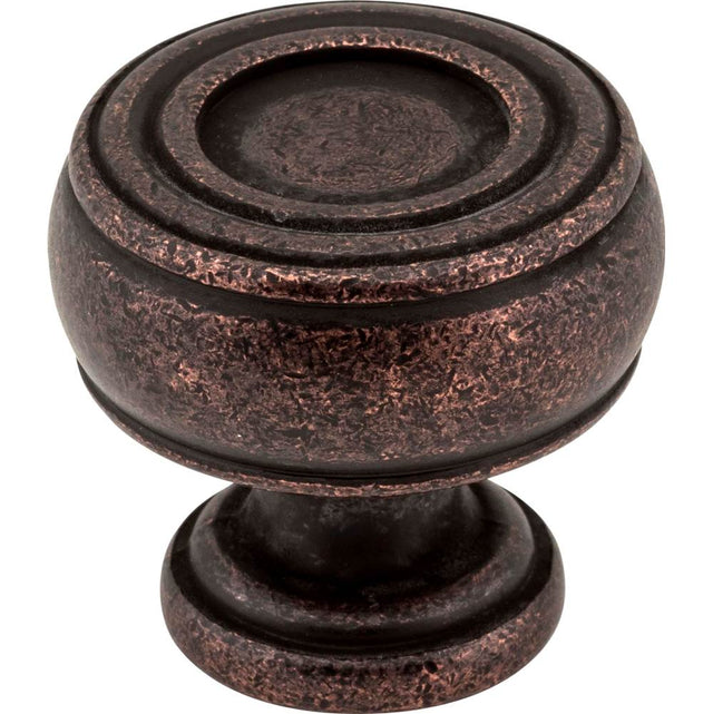 Jeffrey Alexander - 1-3/16'' Diameter Distressed Oil Rubbed Bronze Barrel Bremen 2 Cabinet Knob - Distressed Oil Rubbed Bronze