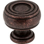 Jeffrey Alexander - 1-3/16'' Diameter Distressed Oil Rubbed Bronze Barrel Bremen 2 Cabinet Knob - Distressed Oil Rubbed Bronze