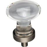 1-1/4'' Overall Length Brushed Pewter Football Glass Harlow Cabinet Knob