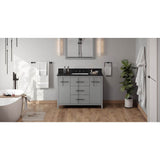 Jeffrey Alexander - 48'' Grey Katara Vanity, Black Granite Vanity Top, Undermount Rectangle Bowl - Grey