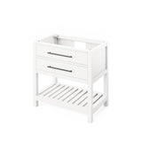 36'' Hale Blue Wavecrest Vanity, White Carrara Marble Vanity Top, undermount rectangle bowl