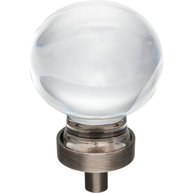 Jeffrey Alexander - 1-3/8'' Diameter Brushed Pewter Sphere Glass Harlow Cabinet Knob - Brushed Pewter