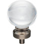 Jeffrey Alexander - 1-3/8'' Diameter Brushed Pewter Sphere Glass Harlow Cabinet Knob - Brushed Pewter