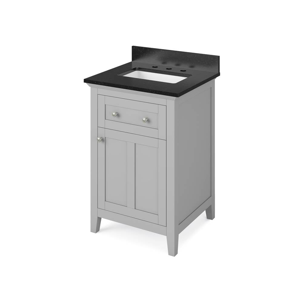 Jeffrey Alexander - 24'' Grey Chatham Vanity, Black Granite Vanity Top, undermount rectangle bowl - Grey