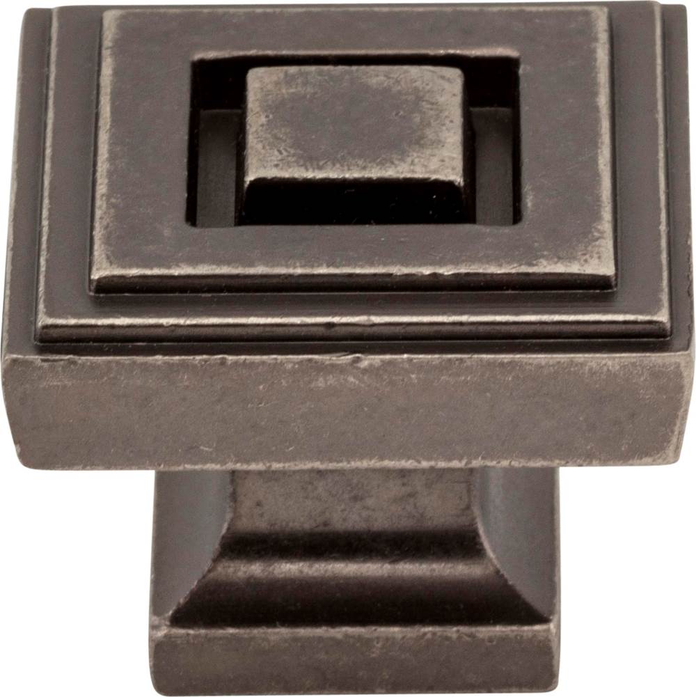 1-1/4'' Overall Length Distressed Pewter Square Delmar Cabinet Knob