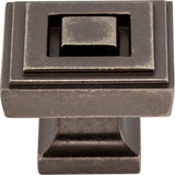 1-1/4'' Overall Length Distressed Pewter Square Delmar Cabinet Knob
