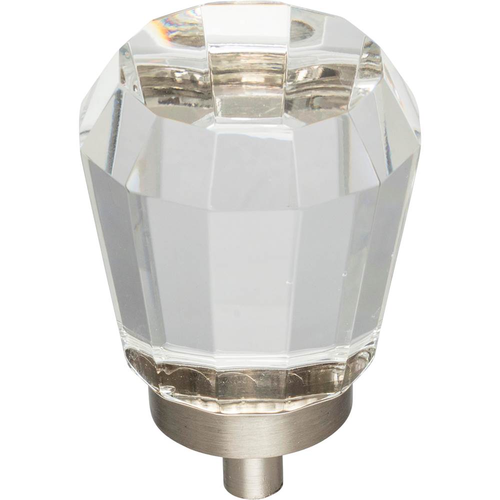 Jeffrey Alexander - 1-1/4'' Overall Length Satin Nickel Faceted Glass Harlow Cabinet Knob - Satin Nickel