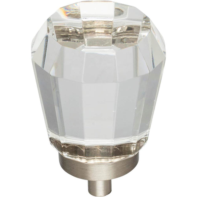 Jeffrey Alexander - 1-1/4'' Overall Length Satin Nickel Faceted Glass Harlow Cabinet Knob - Satin Nickel