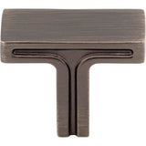 1-3/8'' Overall Length Brushed Pewter Rectangle Anwick Cabinet Knob