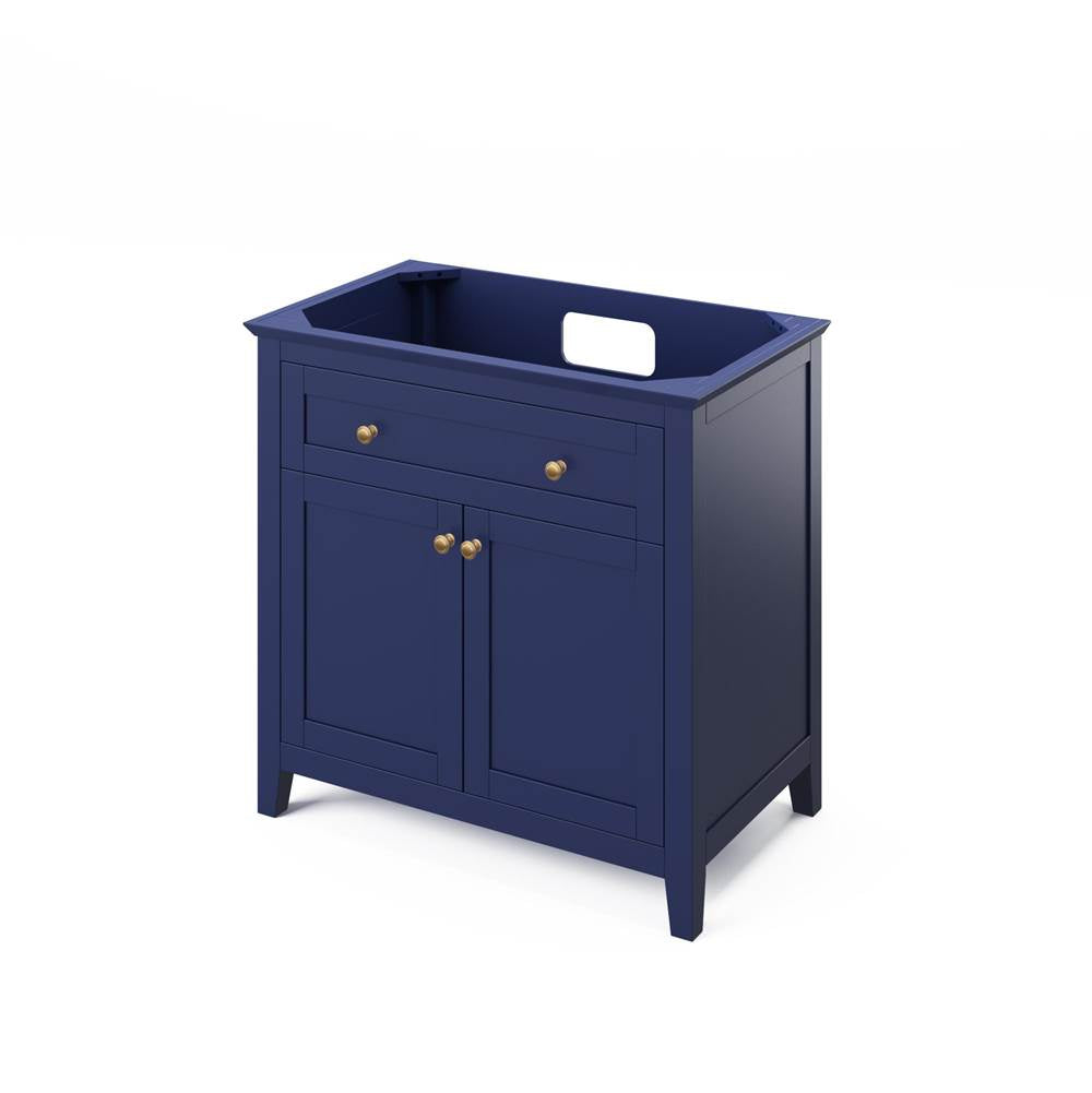 36'' Hale Blue Chatham Vanity, White Carrara Marble Vanity Top, undermount rectangle bowl