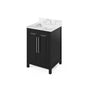 Jeffrey Alexander - 24'' Black Cade Vanity, Calacatta Vienna Quartz Vanity Top, undermount rectangle bowl - Black