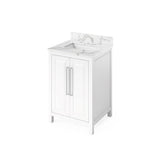 Jeffrey Alexander - 24'' White Cade Vanity, Calacatta Vienna Quartz Vanity Top, undermount rectangle bowl - White