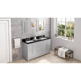 60'' Black Cade Vanity, double bowl, Black Granite Vanity Top, two undermount rectangle bowls