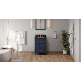 Jeffrey Alexander - 24'' Hale Blue Katara Vanity, Black Granite Vanity Top, Undermount Rectangle Bowl - Hale Blue