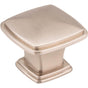 Jeffrey Alexander - 1-3/16'' Overall Length Satin Nickel Square Milan 1 Cabinet Knob - Satin Nickel