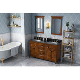 60'' Chocolate Chatham Vanity, double bowl, Black Granite Vanity Top, two undermount rectangle bowls