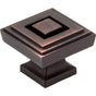 Jeffrey Alexander - 1-1/4'' Overall Length Brushed Oil Rubbed Bronze Square Delmar Cabinet Knob - Brushed Oil Rubbed Bronze
