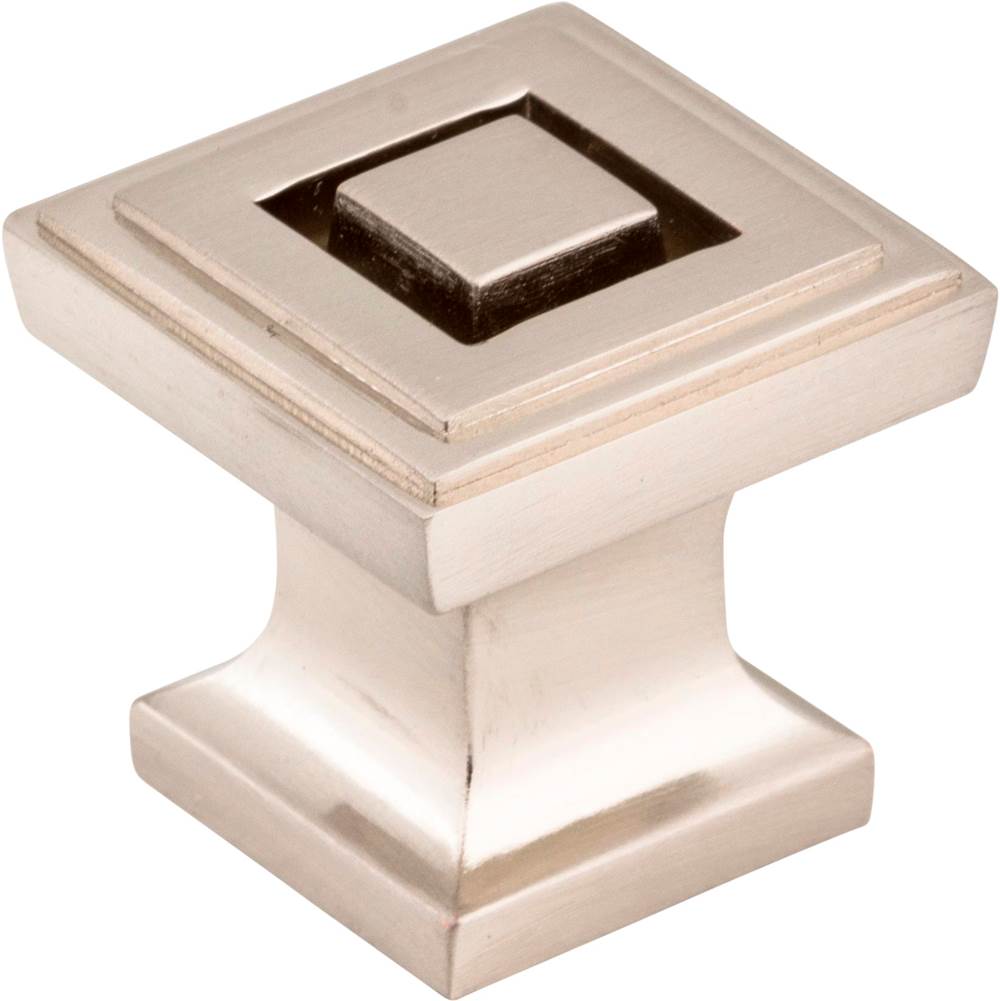 Jeffrey Alexander - 1'' Overall Length Satin Nickel Square Delmar Cabinet Knob - Satin Nickel