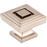 Jeffrey Alexander - 1-1/4'' Overall Length Satin Nickel Square Delmar Cabinet Knob - Satin Nickel