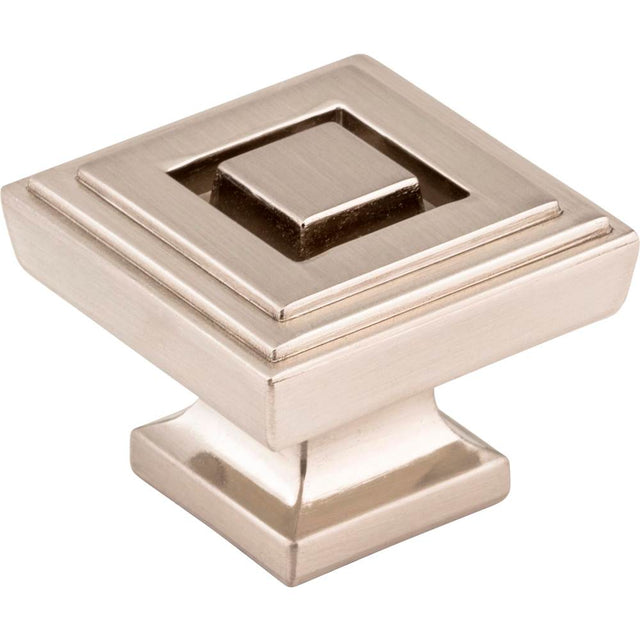 Jeffrey Alexander - 1-1/4'' Overall Length Satin Nickel Square Delmar Cabinet Knob - Satin Nickel