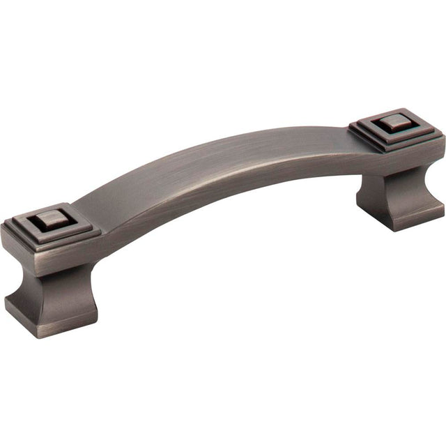 Jeffrey Alexander - 96 mm Center-to-Center Brushed Pewter Square Delmar Cabinet Pull - Brushed Pewter