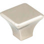 Jeffrey Alexander - 1-1/4'' Overall Length Polished Nickel Square Marlo Cabinet Knob - Polished Nickel