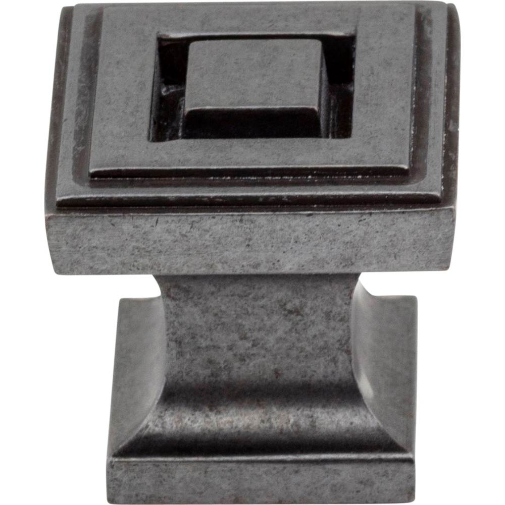 1'' Overall Length Gun Metal Square Delmar Cabinet Knob