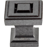 1'' Overall Length Gun Metal Square Delmar Cabinet Knob