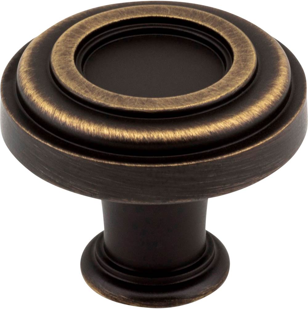 Jeffrey Alexander - 1-3/8'' Diameter Antique Brushed Satin Brass Ring Lafayette Cabinet Knob - Antique Brushed Satin Brass