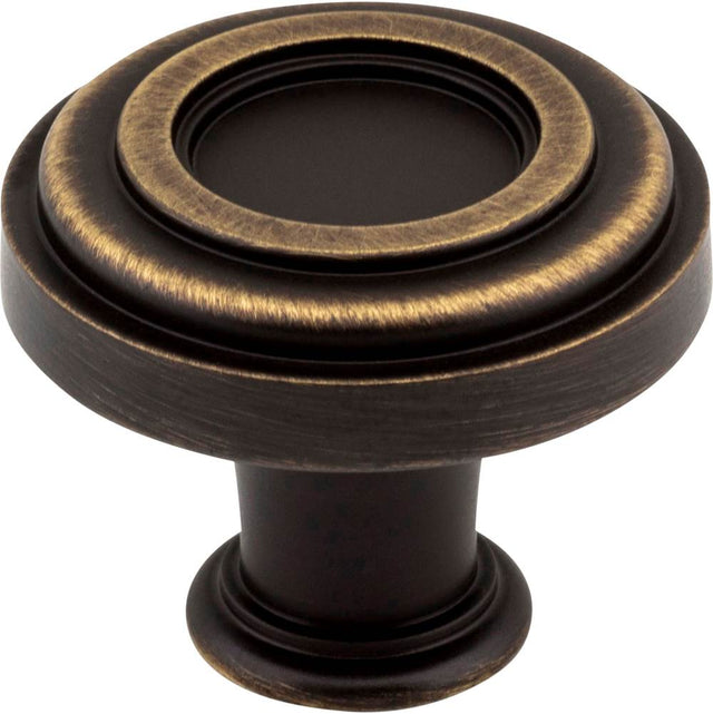 Jeffrey Alexander - 1-3/8'' Diameter Antique Brushed Satin Brass Ring Lafayette Cabinet Knob - Antique Brushed Satin Brass